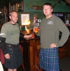 Men in Kilts at Porters Pub in Easton, PA