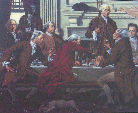 Members of the Continental Congress at the City Tavern in Philadelphia